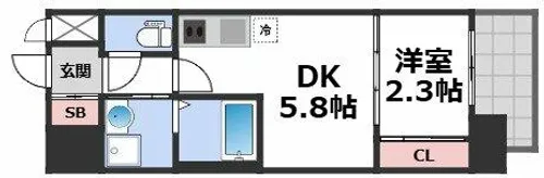 セレニテ南堀江エクラ【10階】の間取り