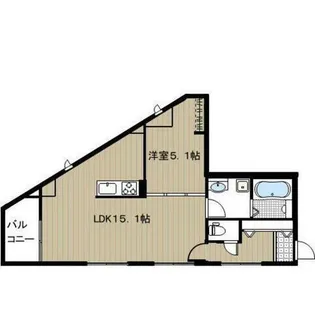 クロス六本松サウス【201号室】の間取り