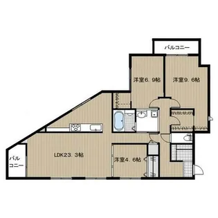 クロス六本松サウス【301号室】の間取り