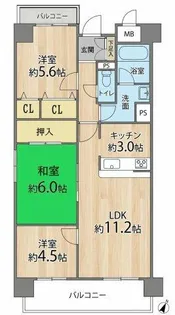 メゾン・ド・グリシーヌ【6階】の間取り