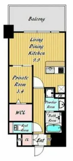 LASANTE 梅田北【7階】の間取り