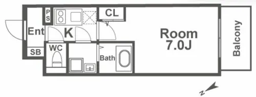 エスリード京橋グランテラス【12階】の間取り
