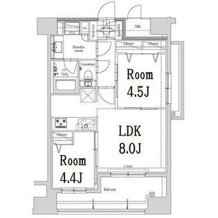 エンクレスト博多EAST PARK【13階】の間取り