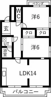 メモアール中花【3階】の間取り