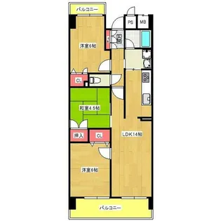 レジェンド千日【3階】の間取り