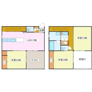 福岡県三井郡大刀洗町大字高樋【一戸建】の間取り