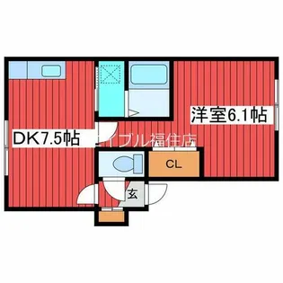 CUORE月寒東【2階】の間取り