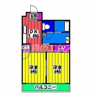 大産板付マンション【405号室】の間取り