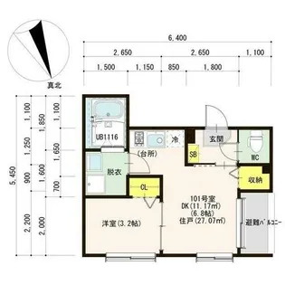 ハーモニーテラス鳴海町片坂【3階】の間取り