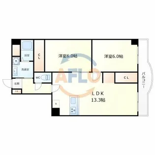 グランドール南平野【4階】の間取り