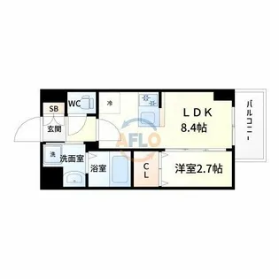MODERN PALAZZO江坂AXIA【2階】の間取り
