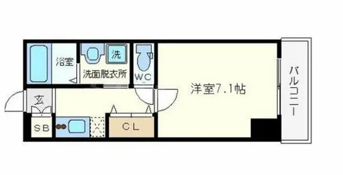 スワンズ難波パークビュー【9階】の間取り
