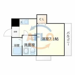 ブルービー玉造【3階】の間取り