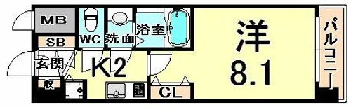 西宮ル モンド甲子園【4階】の間取り