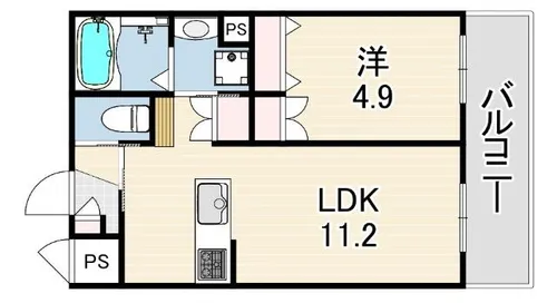 HEBEL GARDEN 松山町【2階】の間取り