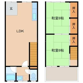 兵庫県尼崎市神田北通7丁目【一戸建】の間取り