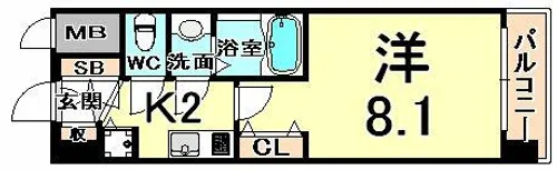 西宮ル モンド甲子園【4階】の間取り