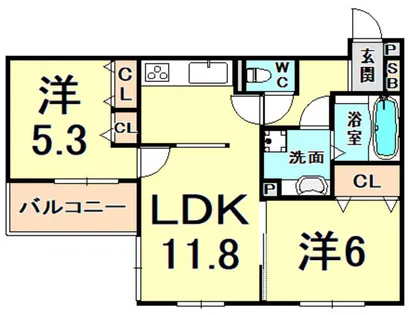グレイスコート本山中町【2階】の間取り