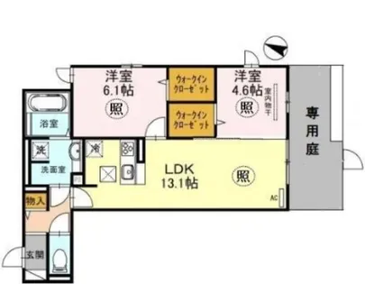 オルテンシア魚崎中町【1階】の間取り