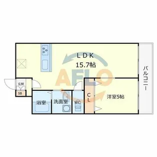ハイツ日向【2階】の間取り