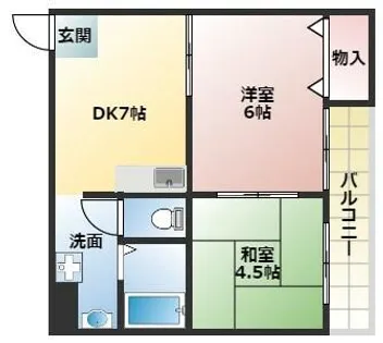 ペディハイツ塚口【4階】の間取り