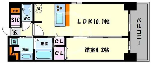 グランパシフィック田島Luxe【4階】の間取り