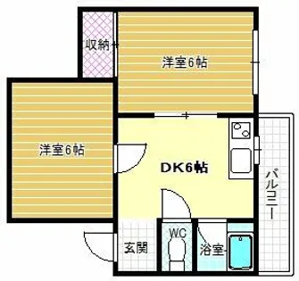 パル恵我之荘【3階】の間取り