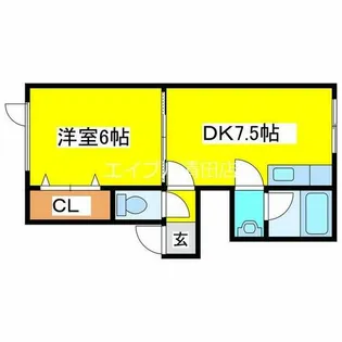 シャトージェミニ北広島【103号室】の間取り