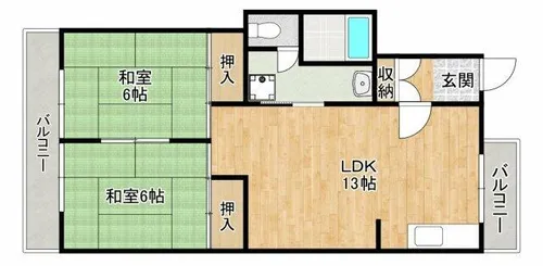 大阪府箕面市新稲7丁目【マンション】の間取り