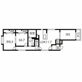 バレンシア三左衛門(旧称 MISTRAL三左衛門東)【1階】の間取り
