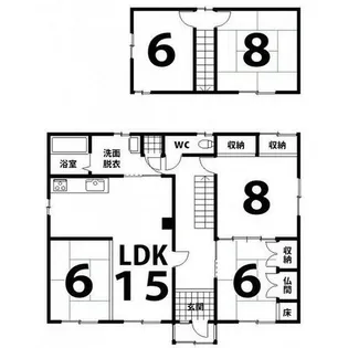 北海道北見市留辺蘂町旭東【一戸建】の間取り