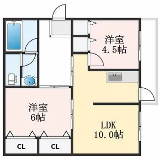 大阪府泉大津市東助松町1丁目【アパート】の間取り