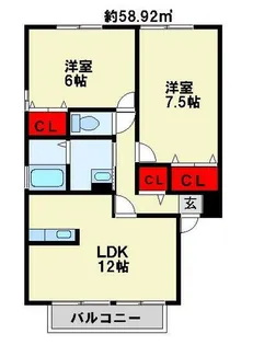 ロード&スカイ 風【1階】の間取り