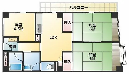 ダイヤモンドハイツ橋原【2階】の間取り