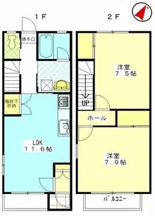 アプトベロニカ【E号室】の間取り