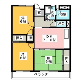 ヒルズ三ツ池 A棟【3階】の間取り
