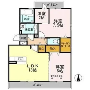 プラムガーデン【201号室】の間取り