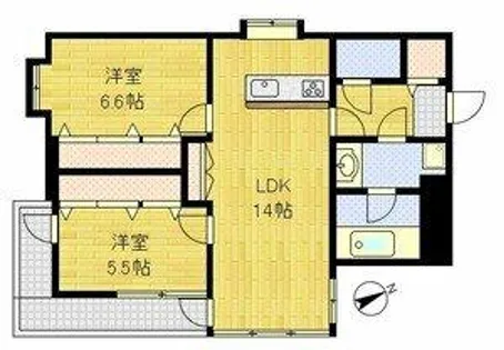 エクシード帝塚山【3階】の間取り