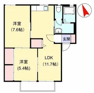 サンハイツ市の上【1階】の間取り