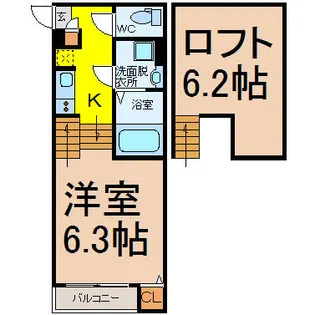 愛知県名古屋市昭和区御器所2丁目【アパート】の間取り