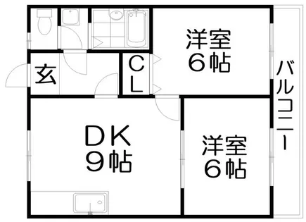 シャンローズ東香里【3階】の間取り