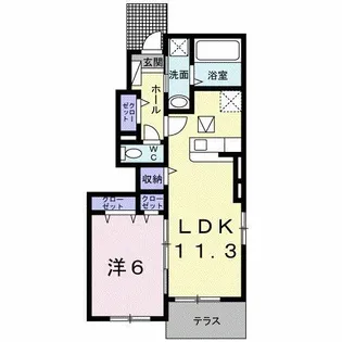 福岡県久留米市山川安居野3丁目【アパート】の間取り