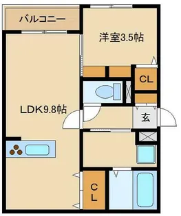 カーサ武庫之荘【1階】の間取り