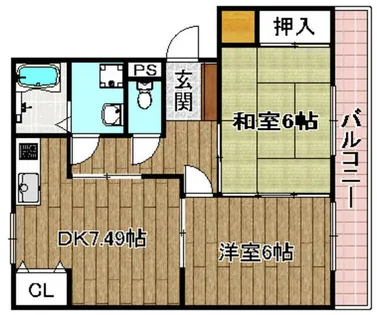 メロウハイツ【2階】の間取り
