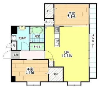 ハイネス若園Ⅱ【12階】の間取り