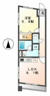 クレスト四女子(CREST四女子)【3階】の間取り