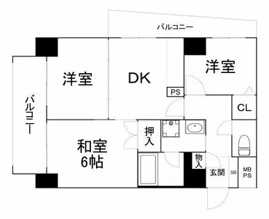 第一玉造マンション【5階】の間取り