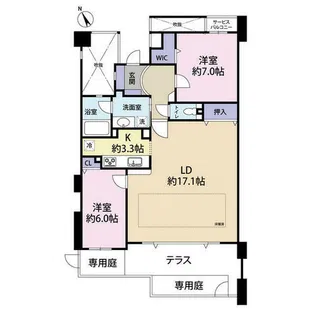 セレッソコート芦屋ヴェルグラード(0006258)【1階】の間取り