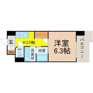 セシオン太閤【6階】の間取り