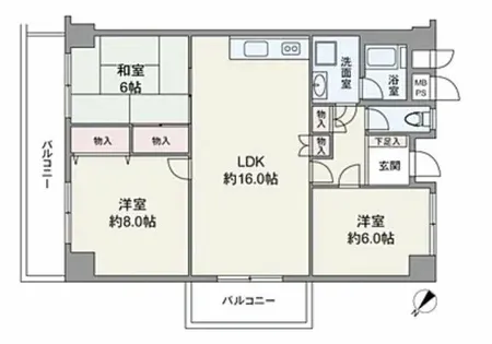 住吉川ハイツ【2階】の間取り